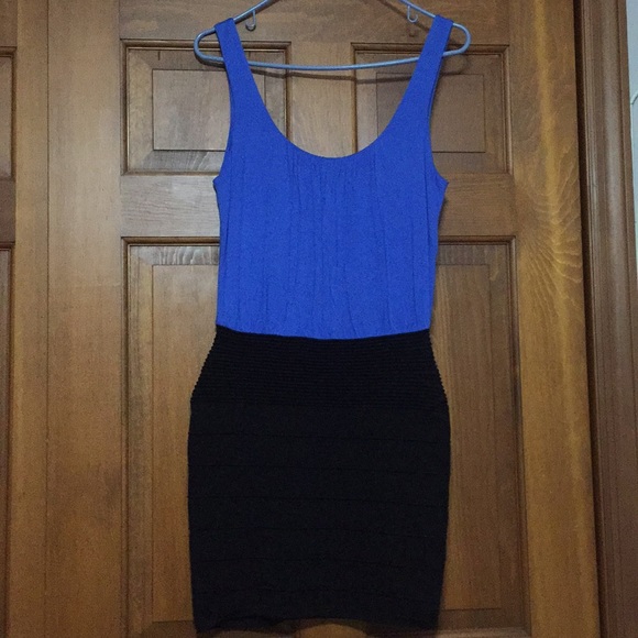 Black & Blue Mini Dress - Picture 1 of 6